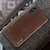 G-Case Boa Series iPhone X / XS Deri Ak Kahverengi Rubber Klf - Resim: 1