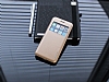 Rock iPhone 6 / 6S Pencereli nce Yan Kapakl Gold Deri Klf - Resim 3