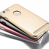 G-Case iPhone 6 Plus / 6S Plus Silikon Kenarl Metal Gold Klf - Resim 1