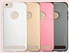 G-Case iPhone 6 Plus / 6S Plus Silikon Kenarl Metal Gold Klf - Resim 4