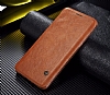 G-Case LG G5 Czdanl nce Yan Kapakl Kahverengi Deri Klf - Resim: 1