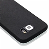 G-Case Samsung Galaxy S6 Deri Grnml Siyah Rubber Klf - Resim 2