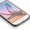 G-Case Samsung Galaxy S6 Deri Grnml Siyah Rubber Klf - Resim 3