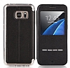 G-Case Samsung Galaxy S7 Manyetik Kapakl Pencereli Siyah Deri Klf - Resim: 2