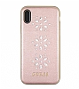 Guess iPhone X / XS Tal Rose Gold Deri Klf - Resim: 3