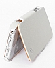 Hoco iPhone SE / 5 / 5S Yan Kapakl Lx Beyaz Deri Klf - Resim: 3