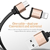 Hoco U23 Makaral Lightning ve Micro USB Data Kablosu - Resim 2