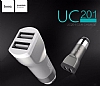 Hoco UC201 ift USB Girili Silver Ara arj - Resim 1