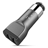 Hoco UC201 ift USB Girili Dark Silver Ara arj - Resim 1