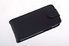HTC Desire 300 Dik Kapakl Siyah Deri Klf - Resim: 4