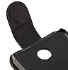 HTC Desire 300 Dik Kapakl Siyah Deri Klf - Resim 1