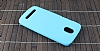 HTC Desire 500 Sert Mat Mavi Rubber Klf - Resim 1