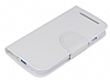 HTC Desire 500 Standl Czdanl Beyaz Deri Klf - Resim 4