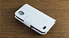 HTC Desire X Standl Czdanl Beyaz Deri Klf - Resim 1