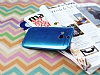 HTC One M8 Ultra nce effaf Mavi Silikon Klf - Resim 2