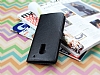 HTC One Max Czdanl Yan Kapakl Siyah Deri Klf - Resim 3