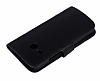 Eiroo HTC One mini 2 Standl Czdanl Siyah Deri Klf - Resim: 2
