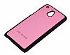 HTC One mini Siyah Kenarl Sert Mat Pembe Rubber Klf - Resim 2