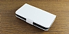 HTC One Mini Standl Czdanl Beyaz Deri Klf - Resim: 3