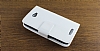 HTC One S Standl Czdanl Beyaz Deri Klf - Resim 1