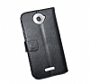 HTC One X Czdanl Standl Siyah Deri Klf - Resim 1