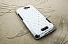 HTC One X Ekose Tal Beyaz Sert Rubber Klf - Resim 1