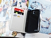 Huawei Ascend G610 Czdanl Yan Kapakl Beyaz Deri Klf - Resim 3