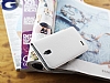 Huawei Ascend G610 Czdanl Yan Kapakl Beyaz Deri Klf - Resim: 1