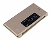 Huawei Ascend P7 Pencereli nce Kapakl Gold Klf - Resim: 3