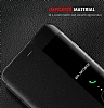 Huawei P10 Pencereli nce Yan Kapakl Siyah Klf - Resim 1