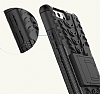 Huawei P10 Ultra Sper Koruma Standl Siyah Klf - Resim 2