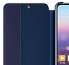 Huawei P20 Pro Uyku Modlu nce Yan Kapakl Lacivert Klf - Resim 1
