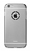 ibacks Fling iPhone 6 / 6S Premium Metal Dark Silver Rubber Klf - Resim 7