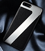 ICON iPhone 7 Plus / 8 Plus Deri Siyah Rubber Klf - Resim 2