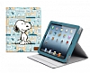iLuv Snoopy Folio iPad 2 / iPad 3 / iPad 4 Standl Yan Kapakl Mavi Deri Klf - Resim: 3