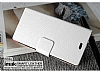 Imak Sony Xperia Sola Ultra nce Kapakl Beyaz Deri Klf - Resim: 3