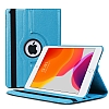 iPad 10.2 2020 360 Derece Dner Standl Mavi Deri Klf