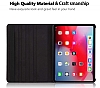 iPad Pro 11 2020 360 Derece Dner Standl Mavi Deri Klf - Resim: 1