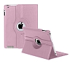 iPad 2 / iPad 3 / iPad 4 360 Derece Dner Standl Pembe Deri Klf - Resim 2