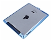 iPad 2 / 3 / 4 Mavi Silikon Kenarl effaf Rubber Klf - Resim 2