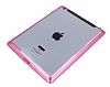iPad 2 / 3 / 4 Pembe Silikon Kenarl effaf Rubber Klf - Resim: 1