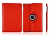 iPad Mini 2 / Mini 3 360 Derece Dner Standl Krmz Deri Klf - Resim: 3