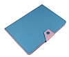 iPad Mini / Mini 2 / Mini 3 Standl Czdanl Mavi Deri Klf - Resim 2