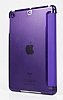 iPad Mini 2 / Mini 3 Standl Yan Kapakl Mor Deri Klf - Resim 1