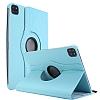 iPad Pro 12.9 2021 360 Derece Dner Standl Mavi Deri Klf