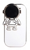 iPhone 11 Astronot Kamera Korumal Standl Beyaz Silikon Klf