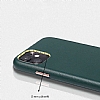 iPhone 11 Metal Tulu Beyaz Deri Klf - Resim: 3