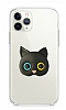 iPhone 11 Pro Kedi Figrl Telefon Tutuculu Siyah Silikon Klf