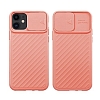 iPhone 12 Mini 5.4 in Kaydrmal Kamera Korumal Bordo Silikon Klf - Resim: 6