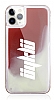 iPhone 11 Pro Max Kiiye zel Neon Kumlu Krmz Silikon Klf